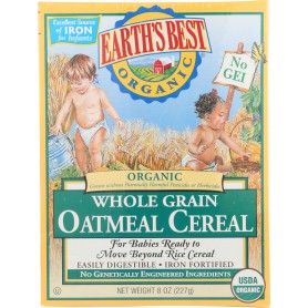 Earth's Best Organic whole grain oatmeal cereal 8oz
