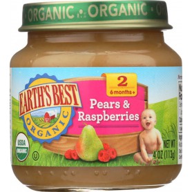 ORGANIC Pears & Raspberries 4oz (12)